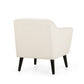 Lipa Accent Armchair Plush Ivory Fabric Soft Cushions Tapered Wood Legs By Casagear Home BM321639