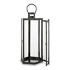 Clerk Lantern Black Stainless Steel Hexagonal Tempered Glass 23 Inch By Casagear Home BM321643