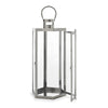 Clerk Lantern Silver Stainless Steel Hexagonal Tempered Glass 23 Inch By Casagear Home BM321646