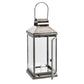 Giana 16 Inch Lantern Square Silver Stainless Steel Frame Tempered Glass By Casagear Home BM321652