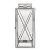 Eddie 14 Inch Lantern Silver Stainless Steel X Frame Design Wire Handle By Casagear Home BM321661