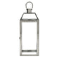 Hari 18 Inch Lantern Silver Stainless Steel Wire Handle Tempered Glass By Casagear Home BM321667