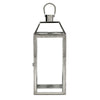 Hari 18 Inch Lantern Silver Stainless Steel Wire Handle Tempered Glass By Casagear Home BM321667