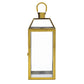 Hari 18 Inch Lantern Gold Stainless Steel Wire Handle Tempered Glass By Casagear Home BM321668