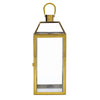 Hari 18 Inch Lantern Gold Stainless Steel Wire Handle Tempered Glass By Casagear Home BM321668