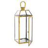 Hari 18 Inch Lantern Gold Stainless Steel Wire Handle Tempered Glass By Casagear Home BM321668