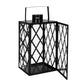 Dove 18 Inch Lantern Lattice Black Stainless Steel Tempered Glass By Casagear Home BM321669