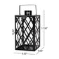 Dove 18 Inch Lantern Lattice Black Stainless Steel Tempered Glass By Casagear Home BM321669