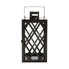 Dove 14 Inch Lantern Lattice Black Stainless Steel Tempered Glass By Casagear Home BM321670