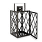 Dove 14 Inch Lantern Lattice Black Stainless Steel Tempered Glass By Casagear Home BM321670