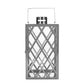 Dove 18 Inch Lantern Lattice Silver Stainless Steel Tempered Glass By Casagear Home BM321671