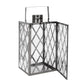 Dove 18 Inch Lantern Lattice Silver Stainless Steel Tempered Glass By Casagear Home BM321671