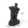 Kika Fountain with 2 Boys Climbing a Pillar Polyresin Finish 31 Inch Tall By Casagear Home BM321675