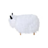 Massy Yak Kids Ottoman White Fur Plush Cushions Light Brown Legs 27 Inch By Casagear Home BM321679