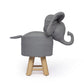 Massy Elephant Kids Ottoman Gray Cotton and Plush Cushions 20 Inch By Casagear Home BM321680