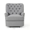 Power Recliner Lounge Chair Button Tufted Gray Soft Fabric Copper Accents By Casagear Home BM321683