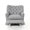 Power Recliner Lounge Chair Button Tufted Gray Soft Fabric Copper Accents By Casagear Home BM321683