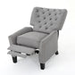 Push Back Recliner Chair Modern Rivet Design Ergonomic Light Gray Fabric By Casagear Home BM321687