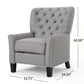 Push Back Recliner Chair Modern Rivet Design Ergonomic Light Gray Fabric By Casagear Home BM321687