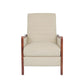 Ryka Pushback Manual Recliner Chair Channel Stitch Beige Birch Wood By Casagear Home BM321689