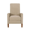 Manual Recliner Club Chair Push Back Design Brown Rubberwood Beige By Casagear Home BM321690