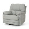 Power Recliner Chair with Swivel, USB Port, Light Gray Faux Leather By Casagear Home