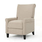 Manual Recliner Lounge Chair, Modern Compact Design, Pushback, Wheat Fabric By Casagear Home