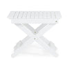 Kyre Outdoor Side Table Foldable Slatted 23 Inch White Acacia Wood By Casagear Home BM321697