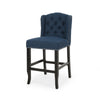 Counter Height Chair Set of 2 Tufted Wingback Nailhead Trim Navy Blue By Casagear Home BM321712