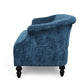 Kyle Sofa 75 Inch Classic Turned Wood Legs Button Tufted Light Blue By Casagear Home BM321715