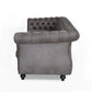 Feji Sofa 85 Inch Button Tufted Nailhead Trim Slate Gray Microfiber By Casagear Home BM321718