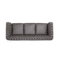 Feji Sofa 85 Inch Button Tufted Nailhead Trim Slate Gray Microfiber By Casagear Home BM321718