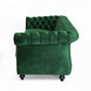 Feji Sofa 85 Inch Nailhead Trim Button Tufted Emerald Green Velvet By Casagear Home BM321720