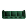 Feji Sofa 85 Inch Nailhead Trim Button Tufted Emerald Green Velvet By Casagear Home BM321720