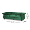 Feji Sofa 85 Inch Nailhead Trim Button Tufted Emerald Green Velvet By Casagear Home BM321720