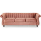 Omny Sofa 84 Inch Nailhead Trim Scroll Arms Channel Tufted Pink Velvet By Casagear Home BM321725