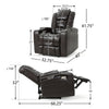 Yoma Power Recliner Chair 2 Cupholders Storage USB Brown Faux Leather By Casagear Home BM321732