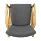 Jamy Rocking Chair Button Tufted Brown Birch Wood Classic Gray Polyester By Casagear Home BM321735