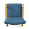 Maze Rocking Chair Mid-Century Brown Rubberwood Tufted Blue Fabric By Casagear Home BM321741