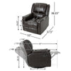 Zune Manual Glider Recliner Chair Swivel Ergonomic Brown Faux Leather By Casagear Home BM321743