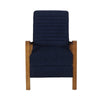 Copa Manual Recliner Lounge Chair Brown Wood Navy Blue Channel Tufted By Casagear Home BM321744