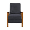 Copa Manual Recliner Chair Brown Wood Slate Gray Channel Stitched Fabric By Casagear Home BM321745