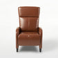 Pushback Recliner Chair Plush Cushioned Hazelnut Brown Faux Leather By Casagear Home BM321749