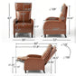 Pushback Recliner Chair Plush Cushioned Hazelnut Brown Faux Leather By Casagear Home BM321749