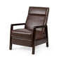 Ennie Pushback Recliner Compact Rubberwood Frame Dark Brown Faux Leather By Casagear Home BM321753