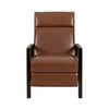 Ennie Pushback Recliner Compact Rubberwood Light Brown Faux Leather By Casagear Home BM321754