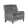 Howie Pushback Manual Recliner Chair, Dark Brown Wood, Textured Gray By Casagear Home