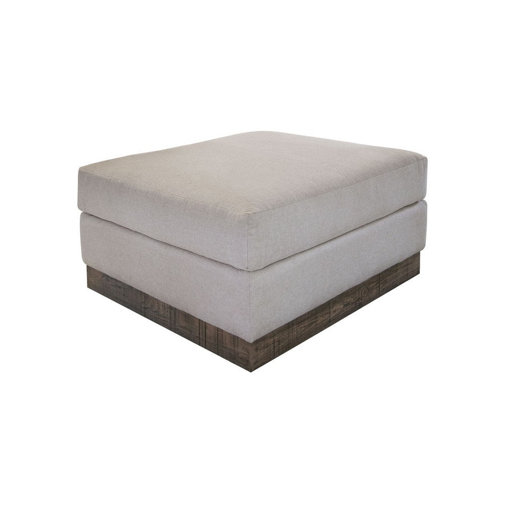 Jeni Ottoman Modern 39 Inch Corner Blocks Solid Wood Gray Polyester By Casagear Home BM323329