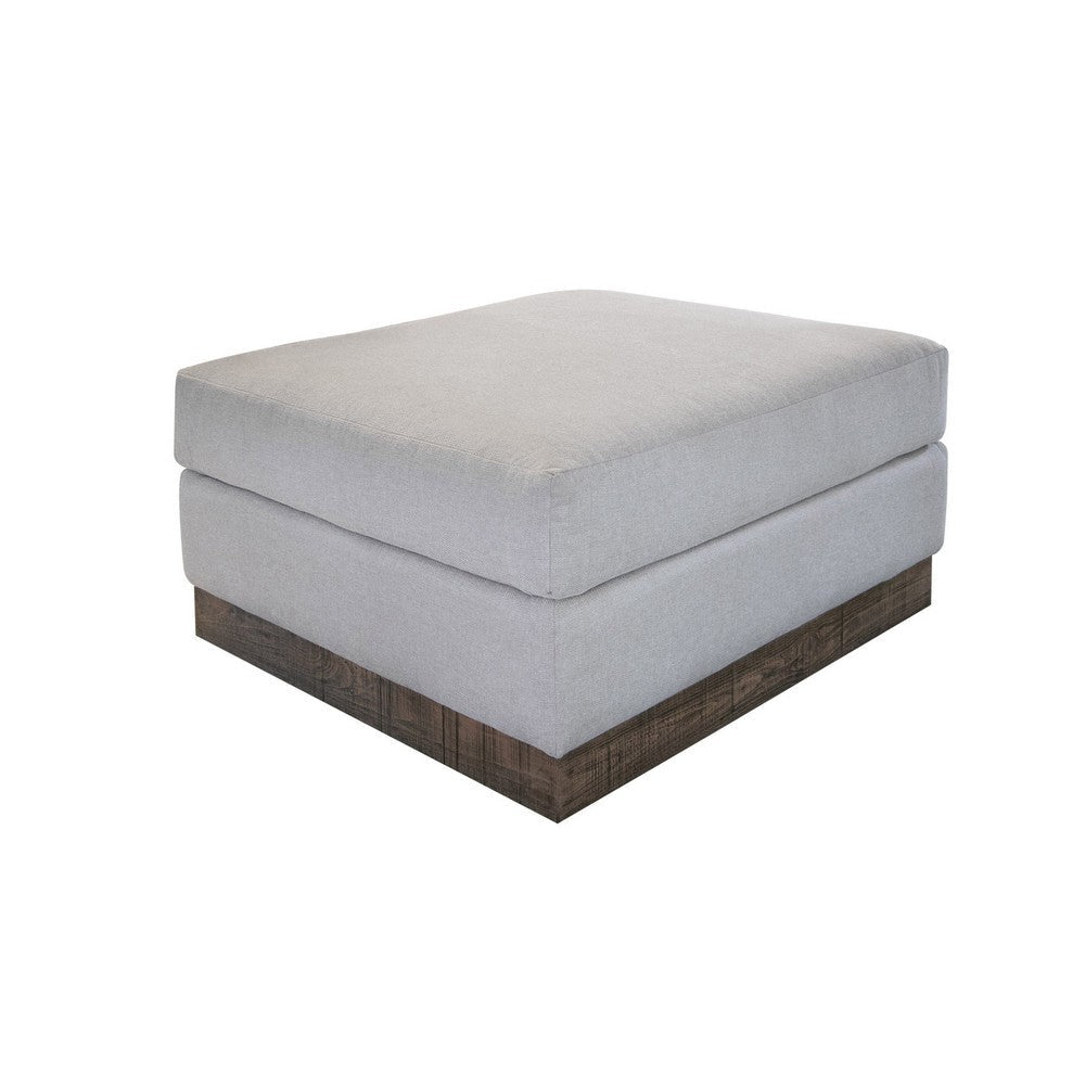 Jeni Ottoman Modern 39 Inch Corner Blocks Solid Wood Beige Polyester By Casagear Home BM323332