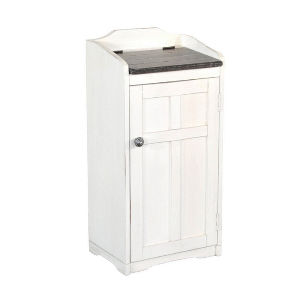 Carriage House Trash Box 34 Inch Mahogany Off White Dark Brown by Casagear home